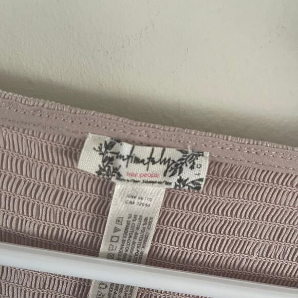 Intimately Free People Womens Bodysuit Blouse Smockin N Rockin Large Deep V Neck - Picture 8 of 10